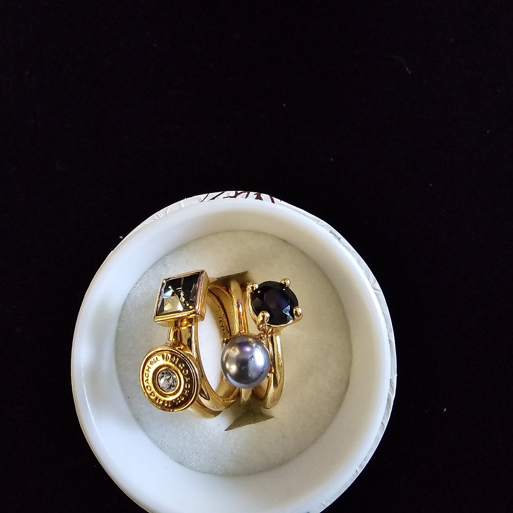 Elegant Gold Coach Ring Set